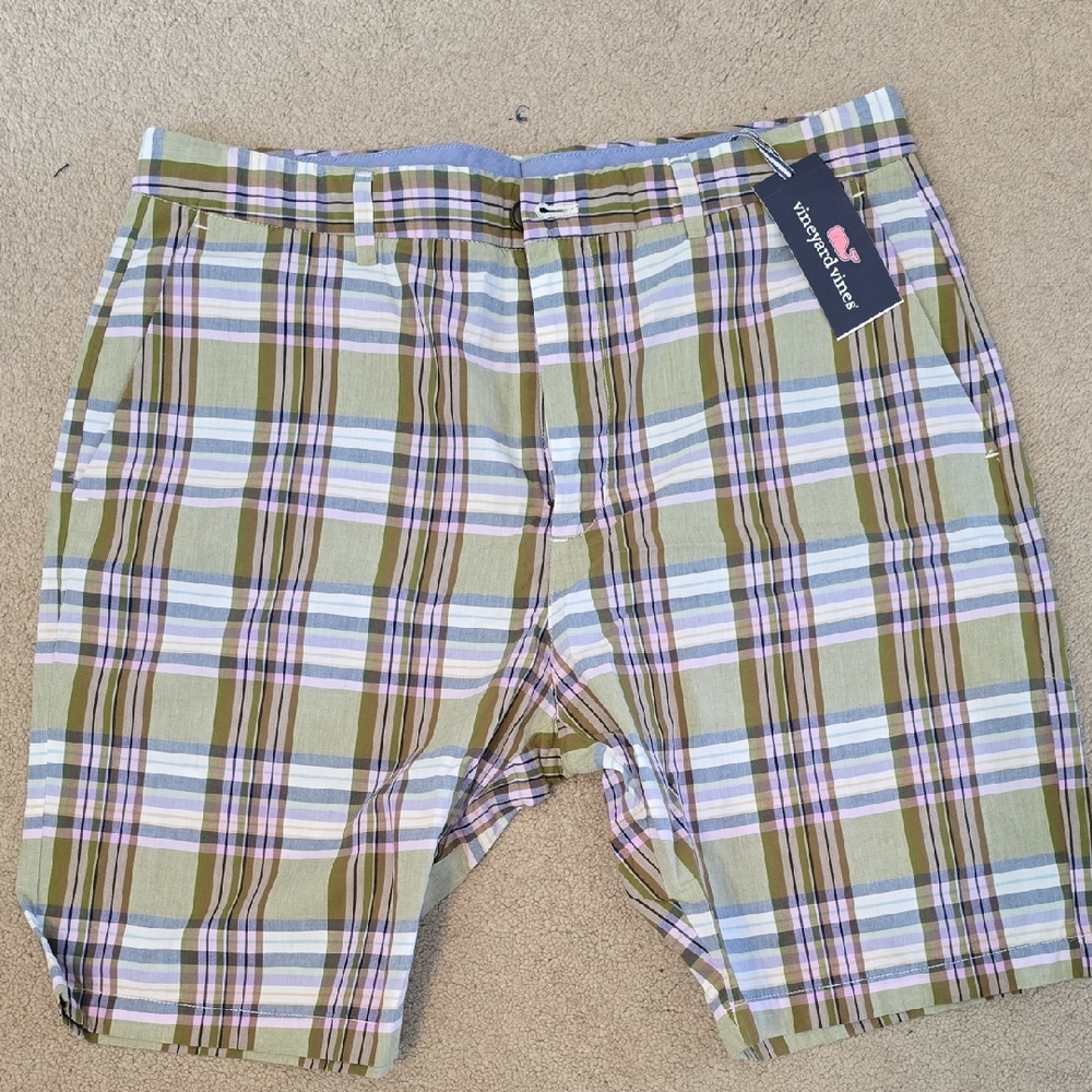 Vineyard Vines Madras 9" Bermuda Shorts 35 Waist
